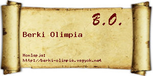 Berki Olimpia névjegykártya